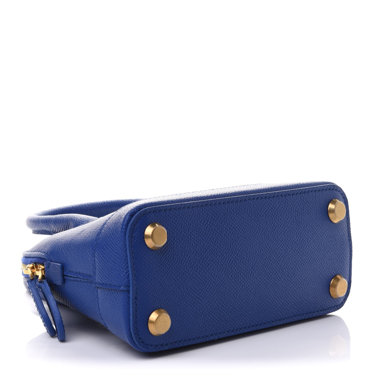 Balenciaga Signature Grained Calfskin Logo XXS Ville Top Handle Bag Bleu Roi White 4 of 10