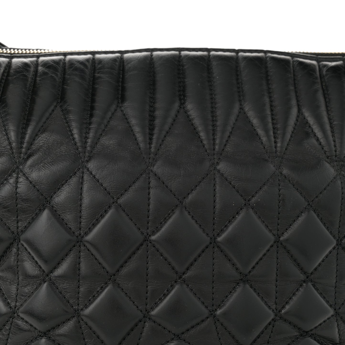 Glazed Calfskin Quilted State Of The Art Hobo Black
