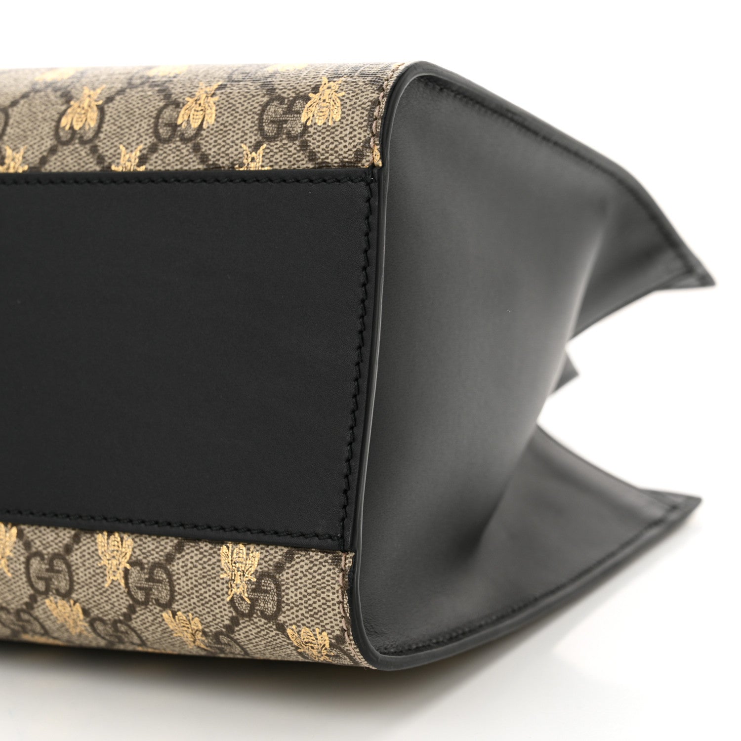 Gucci GG Supreme Monogram Bees Medium Padlock Tote Beige Oro Black 10 of 10