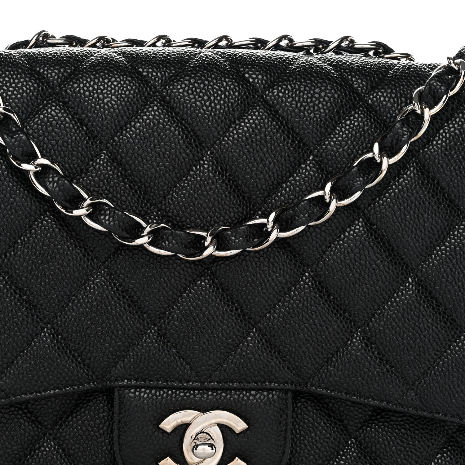 Chanel Caviar Quilted Jumbo Single Flap Black Black 21 of 31