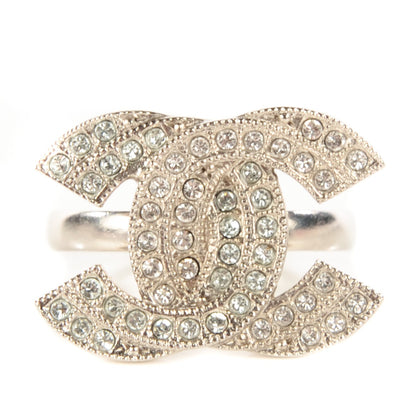 Chanel Crystal Double CC Ring 6.25 Light Gold 1 of 4