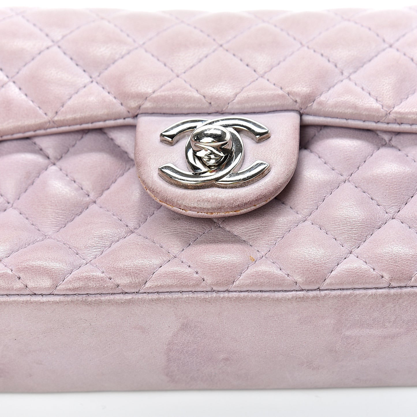 Lambskin Quilted Mini Valentine Flap Lilac