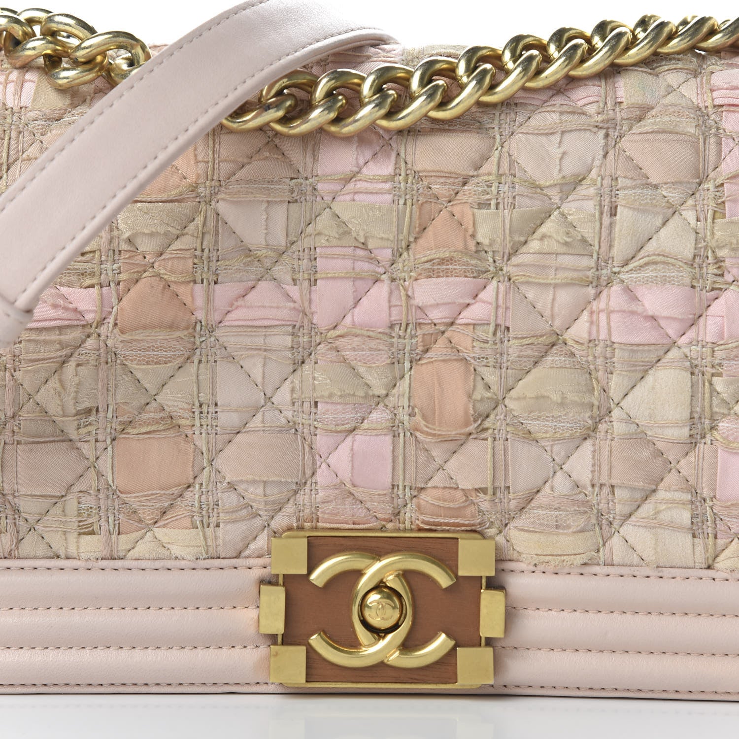Chanel Tweed Lambskin Medium Boy Flap Pink 10 of 10