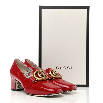 Gucci Vernice GG Victoire 55mm Loafer Pumps 35.5 Hibiscus Red 11 of 11