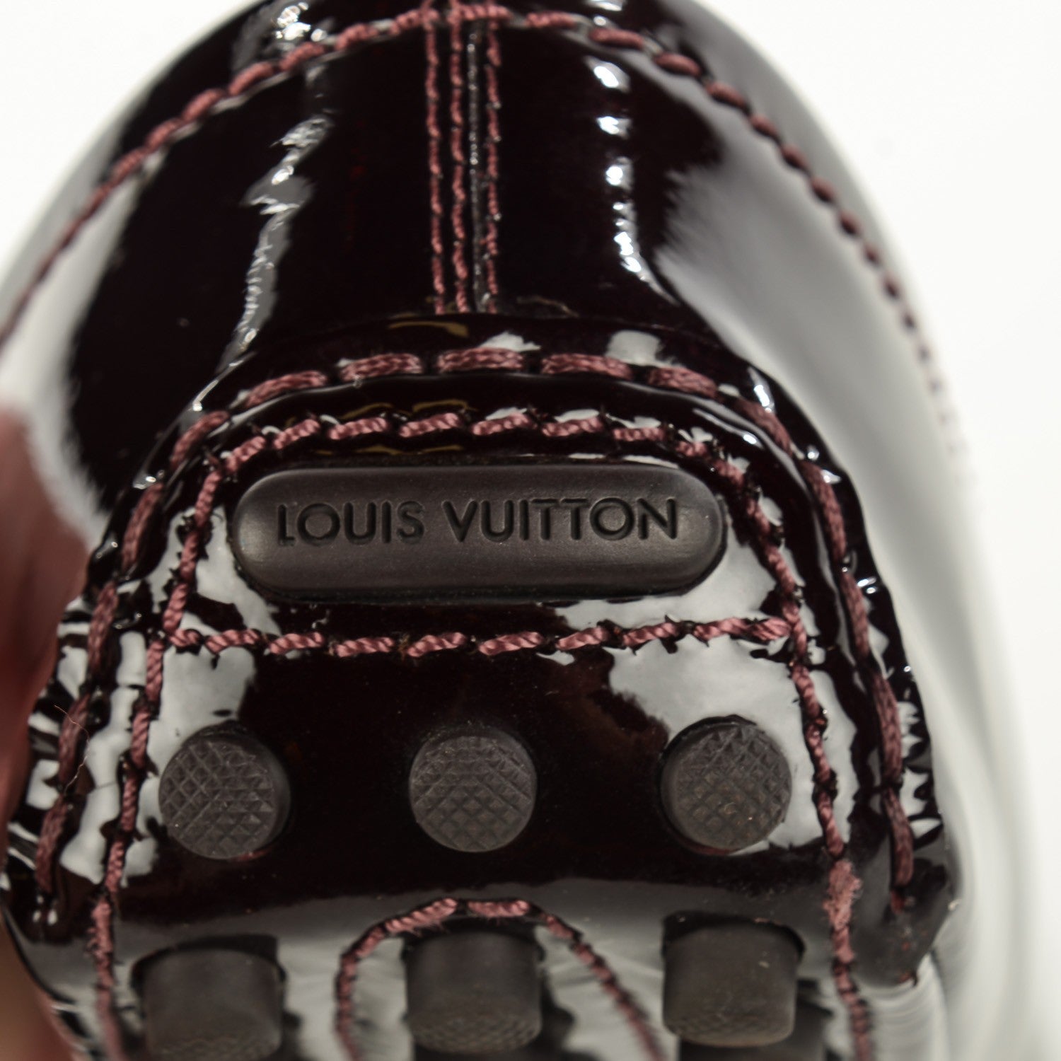 Louis Vuitton Patent Calfskin Oxford Ballerina Flats 38 Amarante 7 of 9