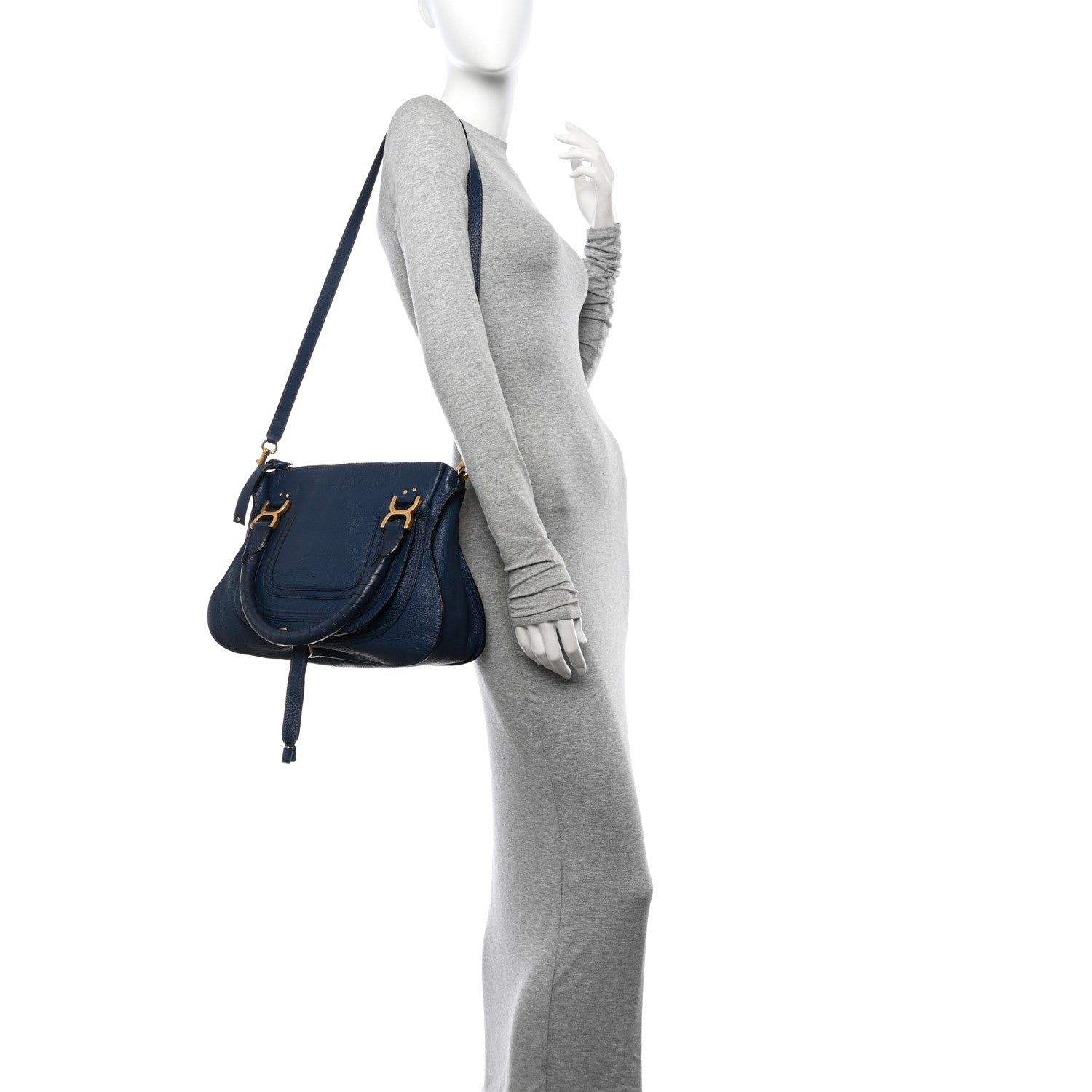 Chloe Calfskin Medium Marcie Satchel Scuba Blue 2 of 11