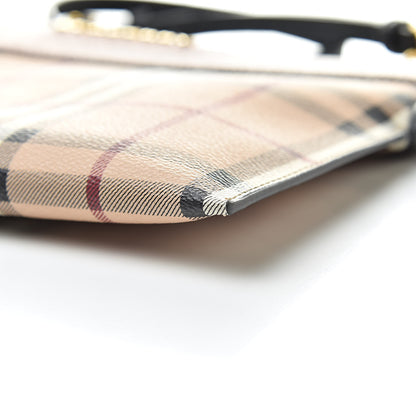 Burberry Haymarket Check Peyton Crossbody Clutch Bag Toffee 11 of 11