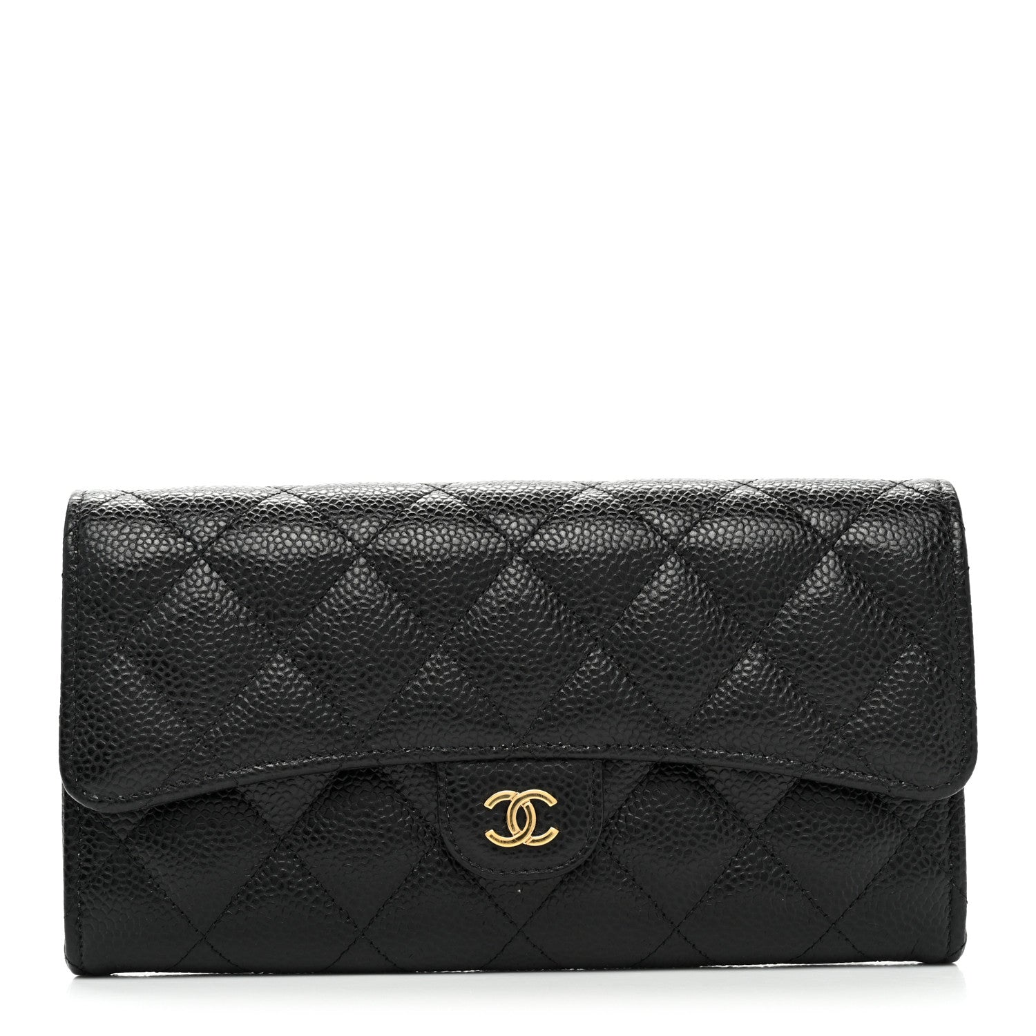 Chanel Caviar Quilted Long Flap Wallet Black 1 of 9
