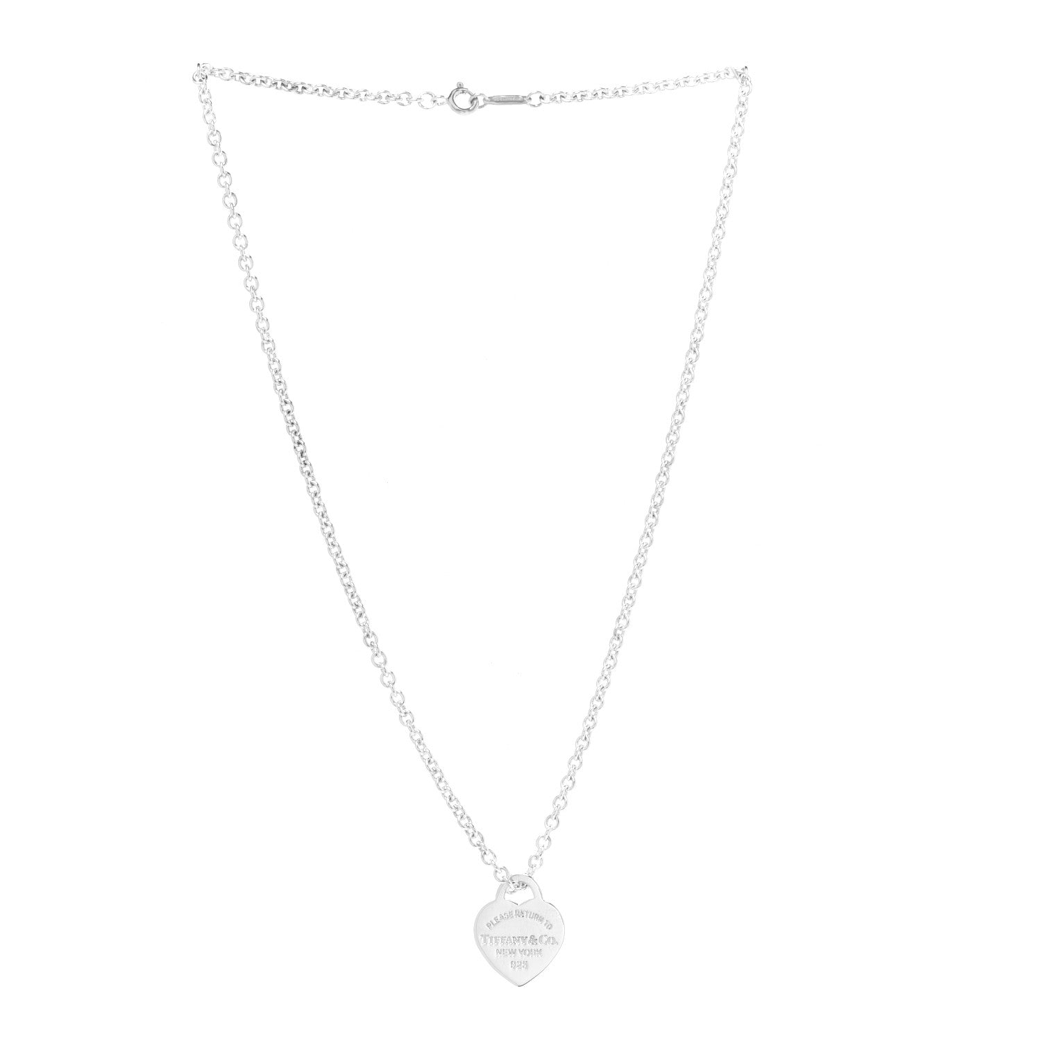 Tiffany Sterling Silver Small Return to Tiffany Heart Pendant Necklace 3 of 7