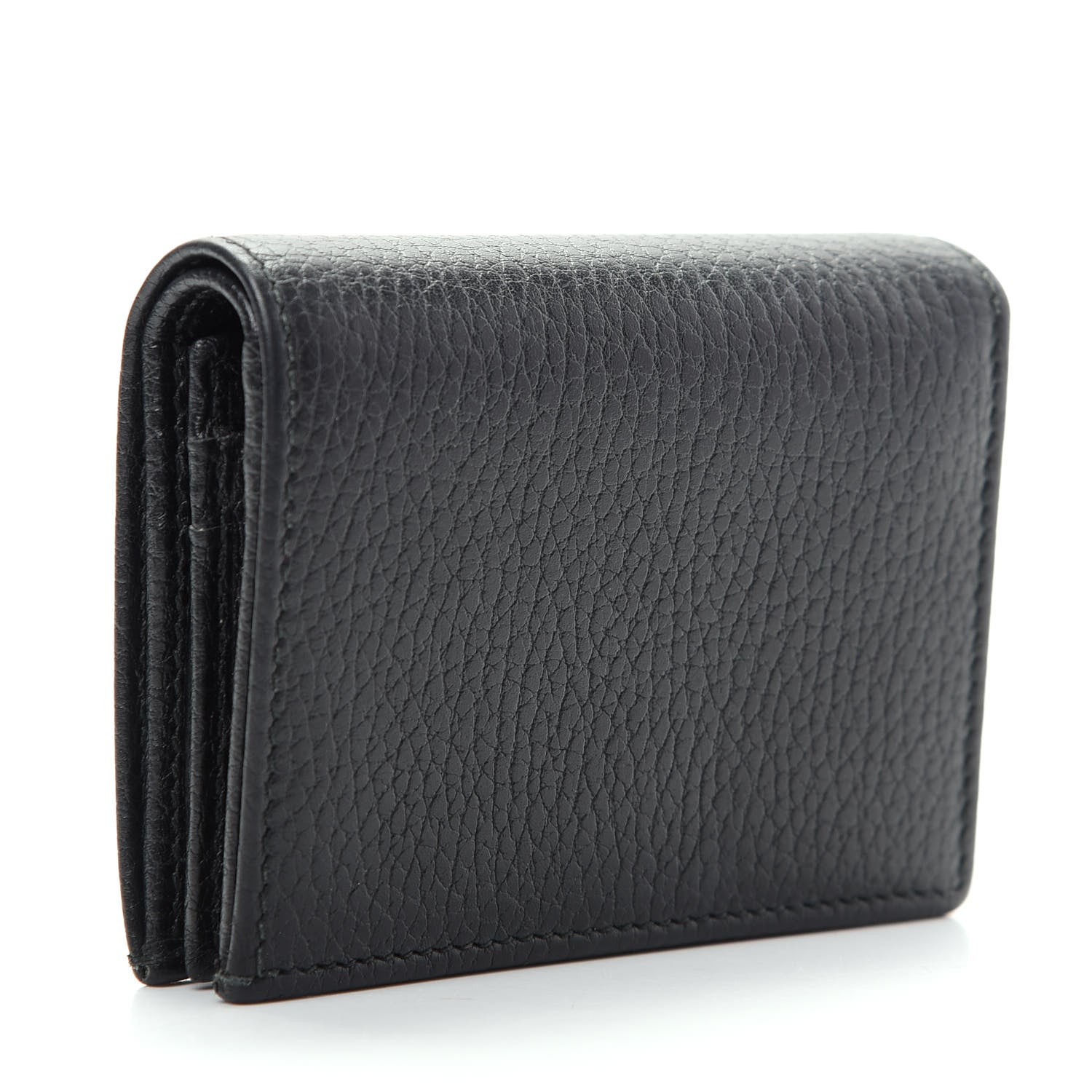 Gucci Pebbled Calfskin Butterfly Card Case Black 3 of 8