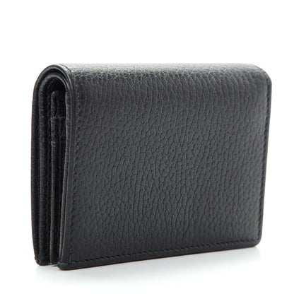 Gucci Pebbled Calfskin Butterfly Card Case Black 3 of 8