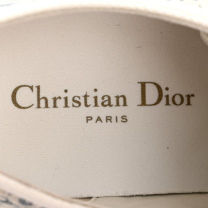 Christian Dior Oblique Chambray Raffia Effect Walk'N'Dior Low Top Sneakers 38 Blue Light Biscuit 8 of 9