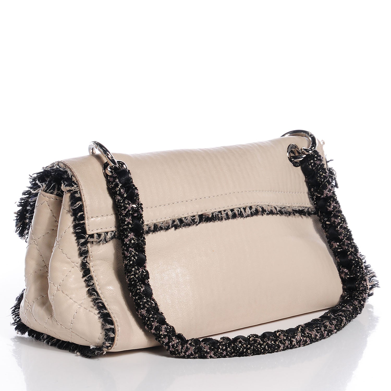 Chanel Calfskin Tweedy Flap Black Ivory 3 of 8