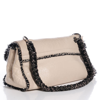 Chanel Calfskin Tweedy Flap Black Ivory 3 of 8