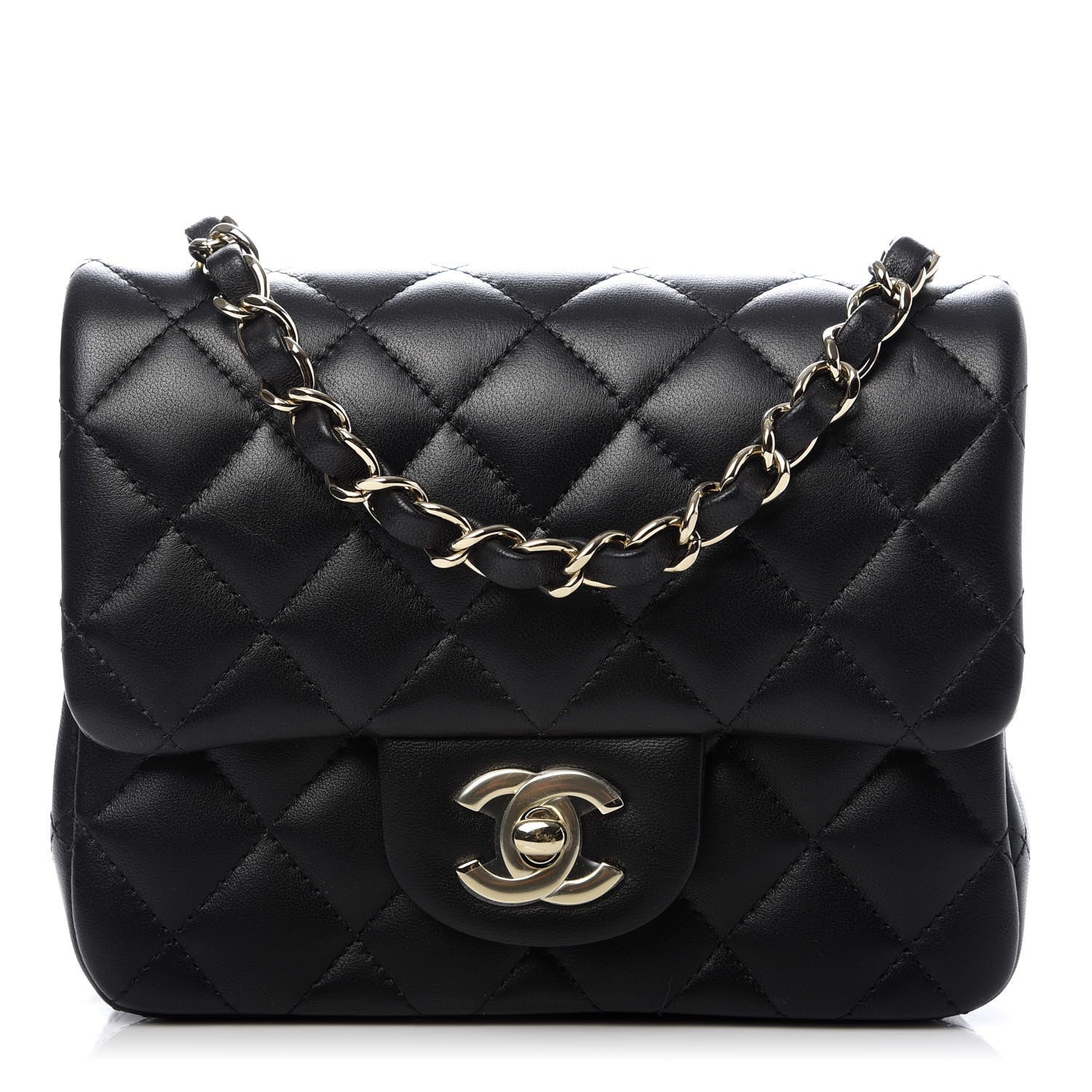 Chanel Lambskin Quilted Mini Square Flap Black 1 of 9
