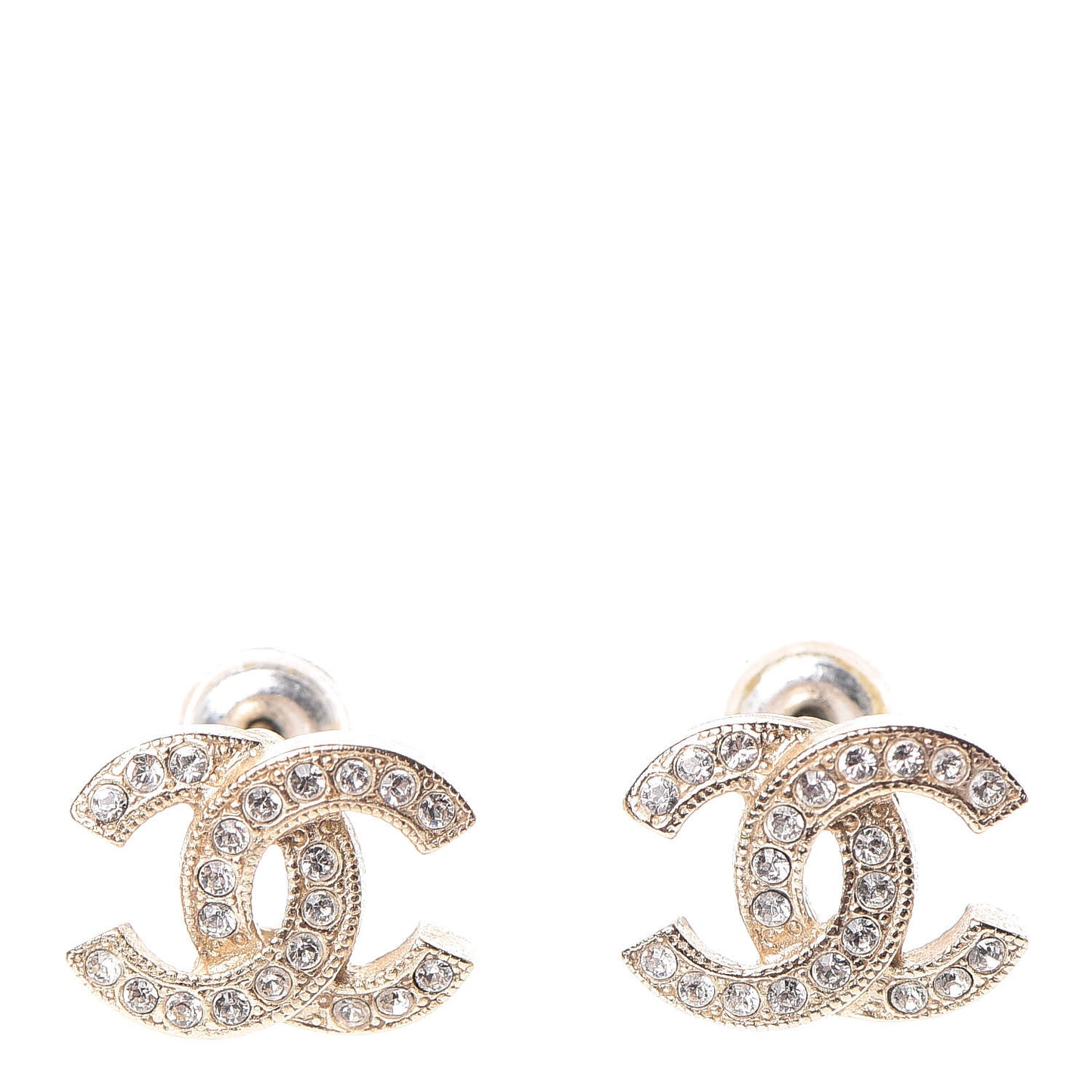 Crystal Mini CC Earrings Gold