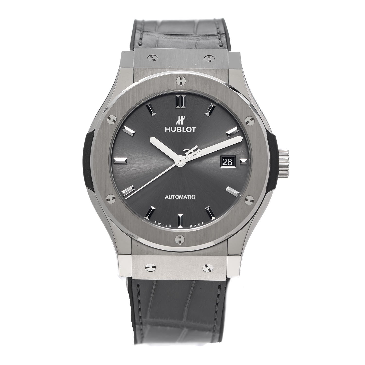 Hublot Titanium Alligator 42mm Classic Fusion Automatic Watch Grey 542.NX.7071.LR 1 of 7