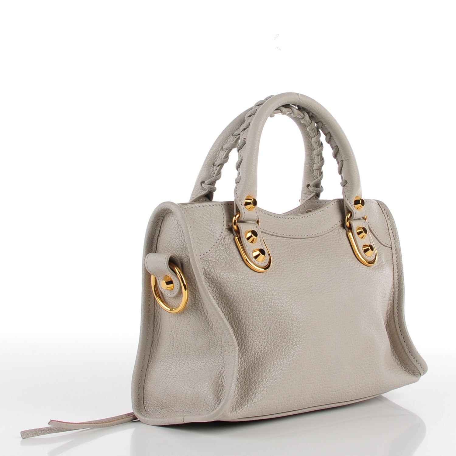 Balenciaga Chevre Gold Metallic Edge Hardware Mini City Gris Clair Gris Perle 3 of 12