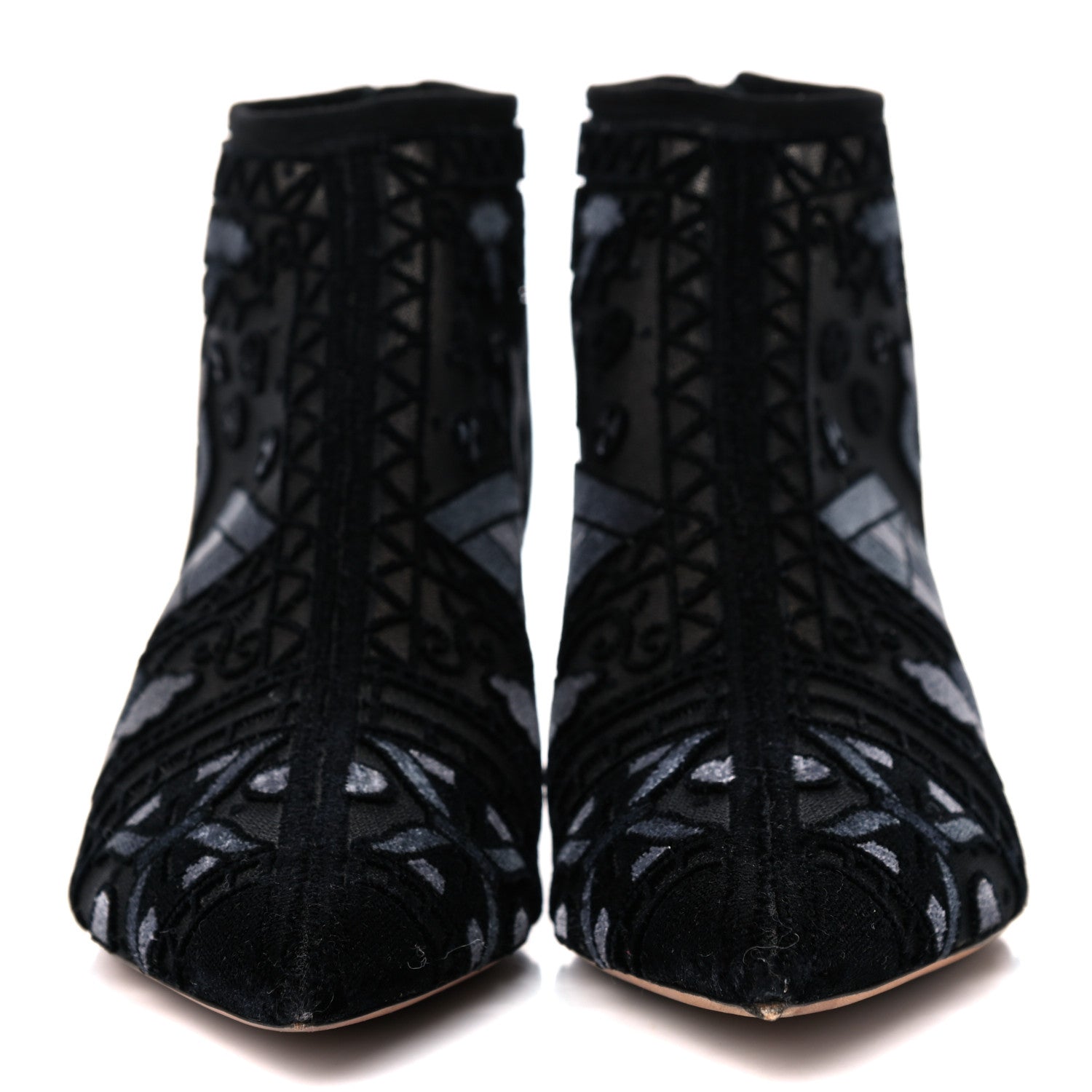 Christian Dior Embroidered Mesh Ankle Boot 38 Black 2 of 11