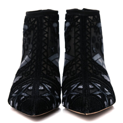 Christian Dior Embroidered Mesh Ankle Boot 38 Black 2 of 11