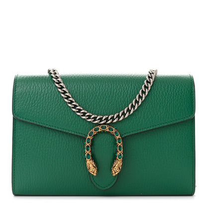 Gucci Calfskin Mini Dionysus Chain Wallet Emerald 1 of 14