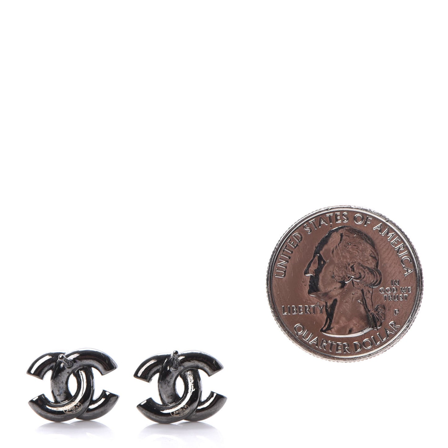Ruthenium Crystal Pearl CC Earrings