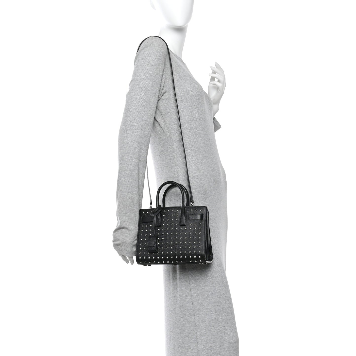 Calfskin Studded Nano Sac De Jour Black