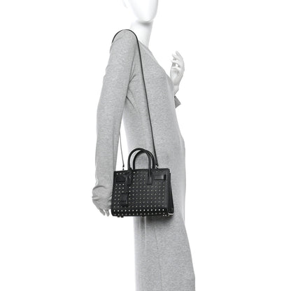 Saint Laurent Calfskin Studded Nano Sac De Jour Black 2 of 9