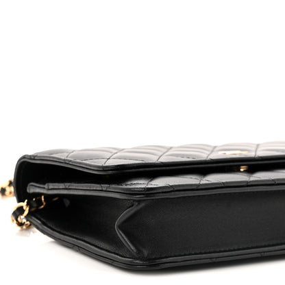 Chanel Lambskin Quilted Wallet On Chain WOC Black 10 of 12