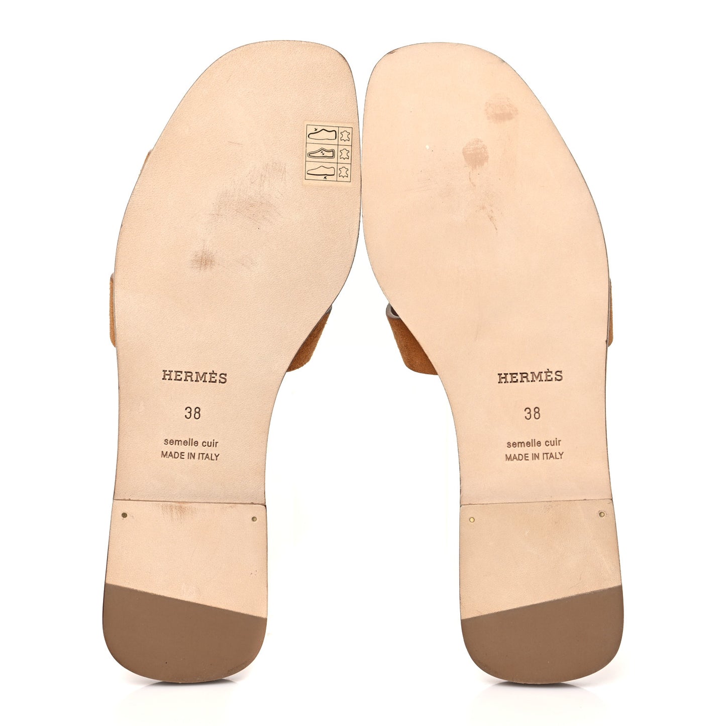 Suede Goatskin Oran Sandals 38 Naturel