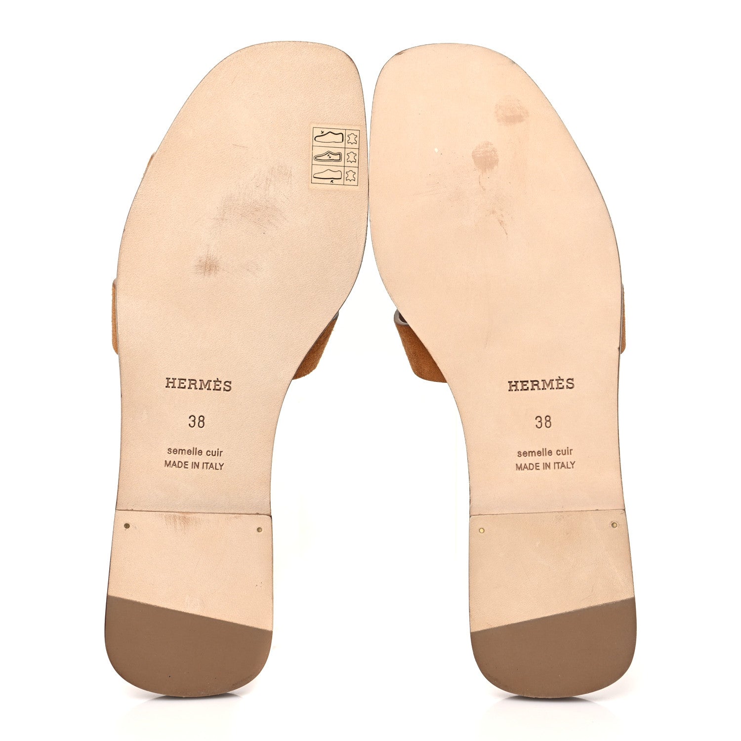 Hermes Suede Goatskin Oran Sandals 38 Naturel 5 of 8