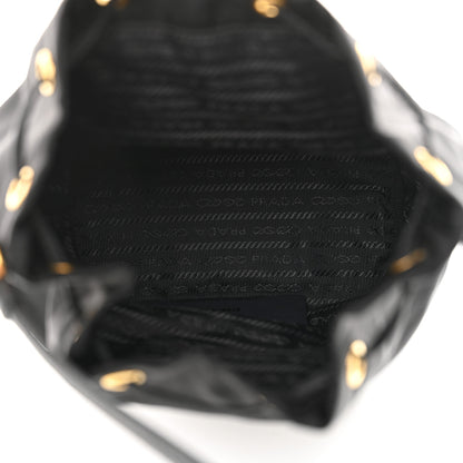 Prada Saffiano Tessuto Nylon Mini Bucket Crossbody Bag Black 5 of 12
