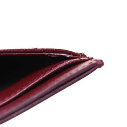 Saint Laurent Grain De Poudre Matelasse Chevron Monogram Credit Card Case Palissandre 12 of 13
