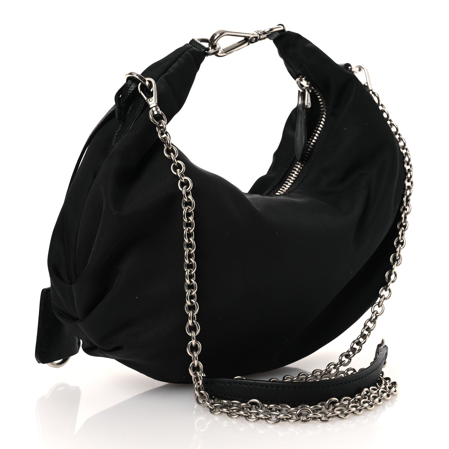 Prada Tessuto Nylon Saffiano Re-Edition 2006 Shoulder Bag Black Black 3 of 14