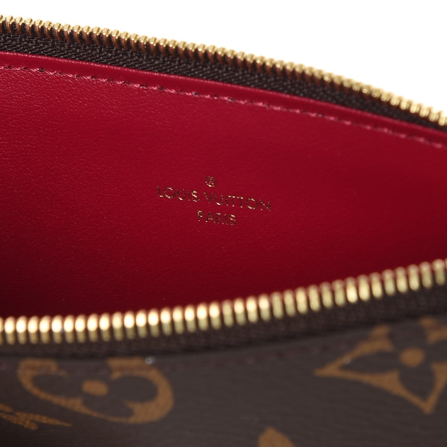 Monogram Felicie Chain Wallet Zippered Insert Fuchsia
