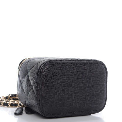 Chanel Caviar Quilted Mini Vanity Case With Chain Black 4 of 10