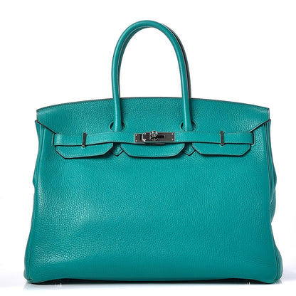 Hermes Taurillon Clemence Birkin 35 Bleu Paon 1 of 23