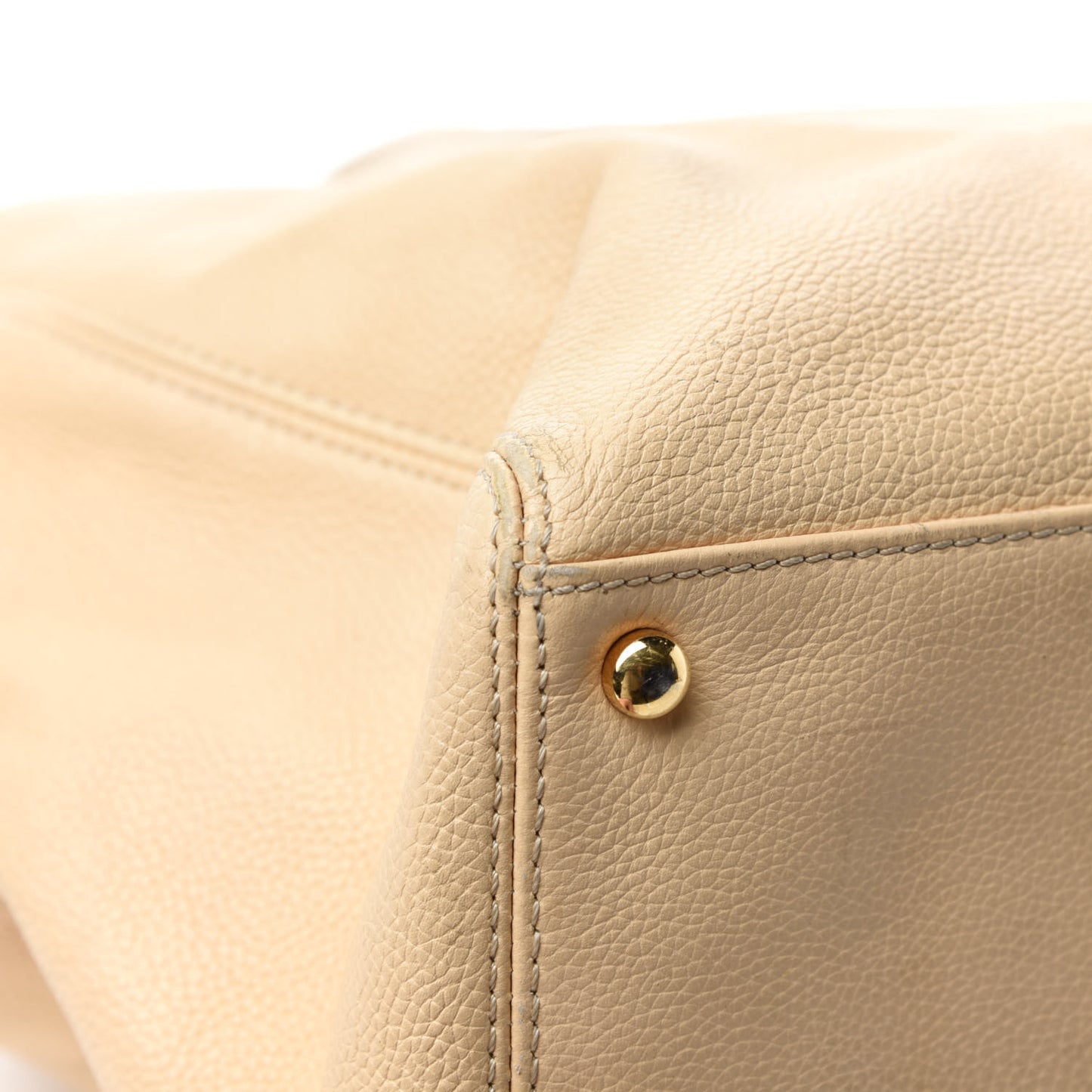 Calfskin Cerf Executive Shopper Tote Beige Clair