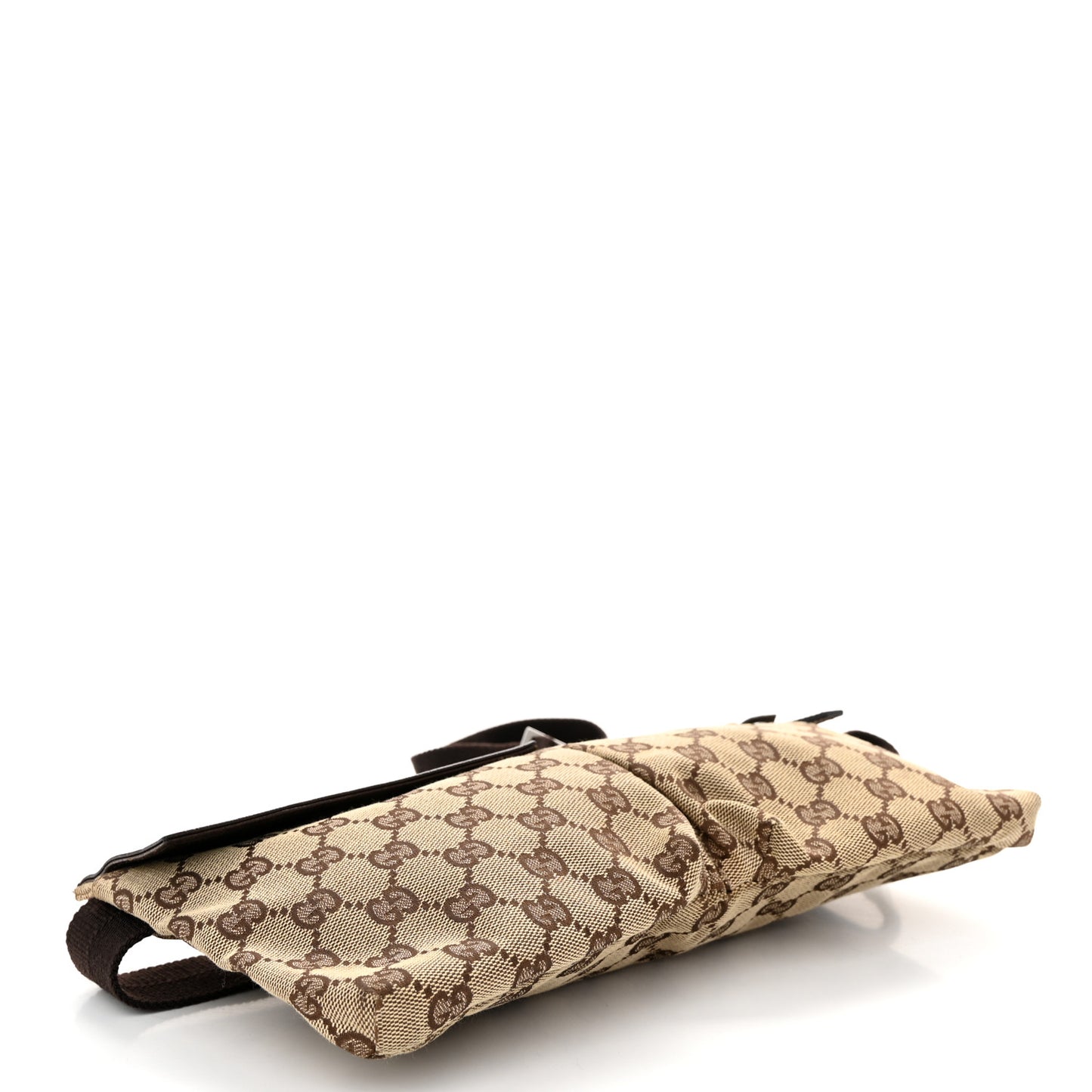 GG Monogram Double Pocket Belt Bag Dark Brown