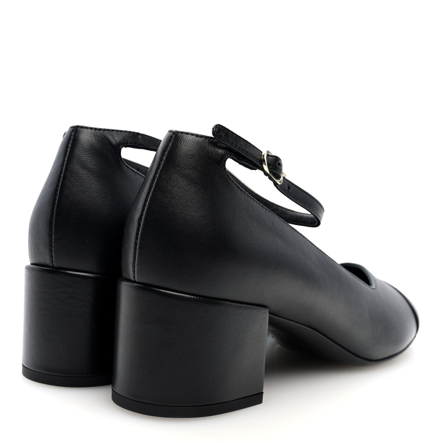 Chanel Lambskin Cap Toe Mary Jane Pumps 38 Black 5 of 9