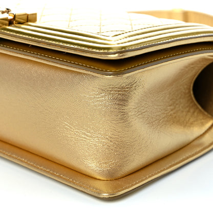 Chanel Metallic Patent Calfskin Quilted Medium Boy Flap Gold 10 of 11