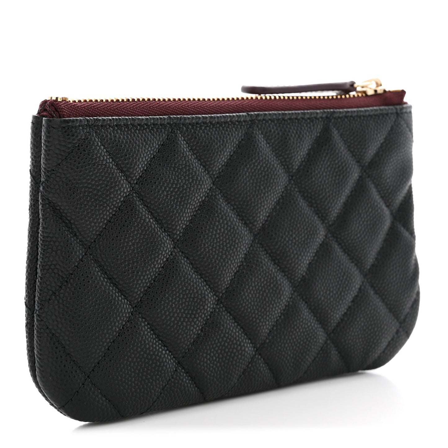 Caviar Quilted Small Cosmetic Case Black