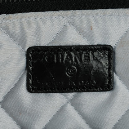 Chanel Crumpled Lambskin Quilted Large Slide Pouch Black 6 of 8