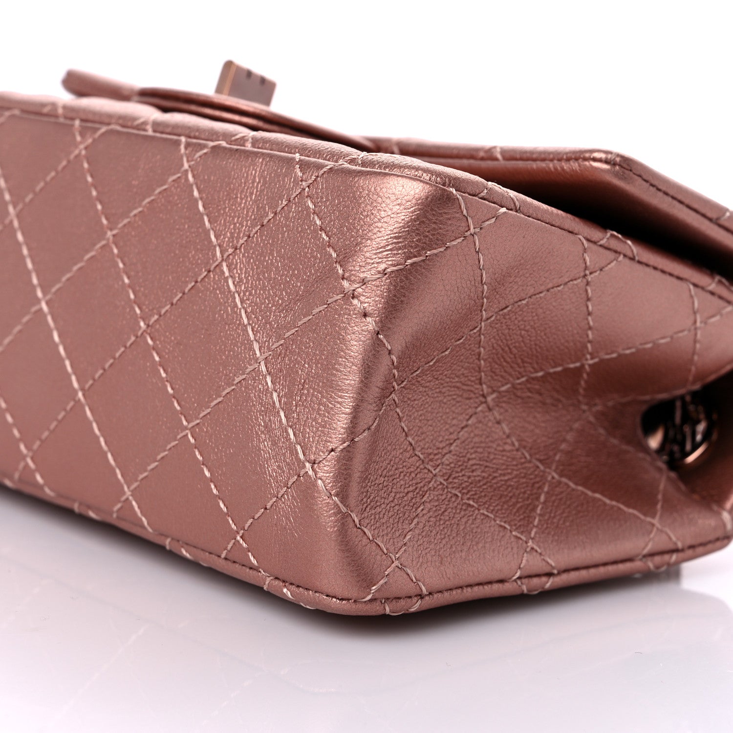 Chanel Metallic Grained Calfskin Quilted 2.55 Reissue Mini Flap Copper Pink 9 of 9