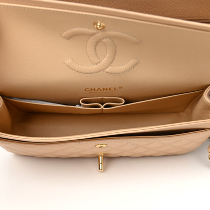 Chanel Caviar Quilted Medium Double Flap Beige 5 of 9