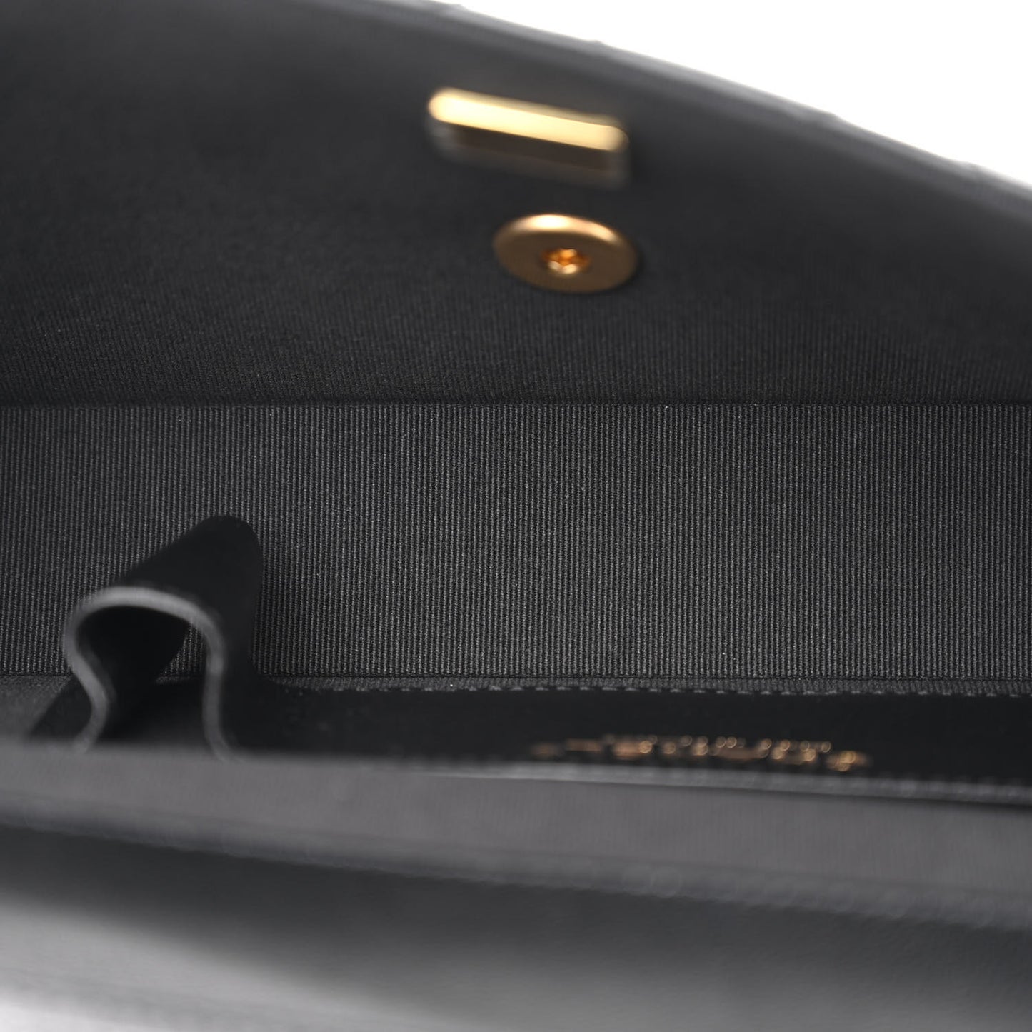 Shiny Lambskin Quilted Flap Clutch Bag Black