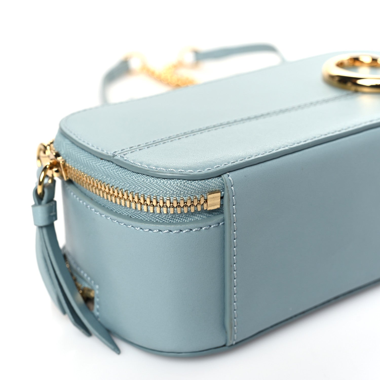 Chloe Shiny Calfskin Mini Vanity C Bag Faded Blue 8 of 9