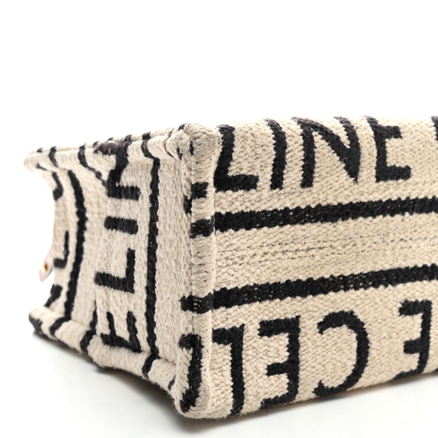 Celine Canvas Small All Over Cabas Thais White Black 8 of 10