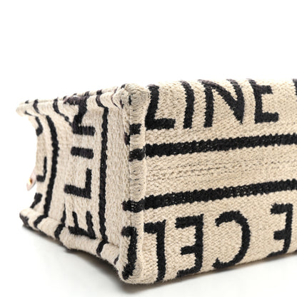 Celine Canvas Small All Over Cabas Thais White Black 8 of 10