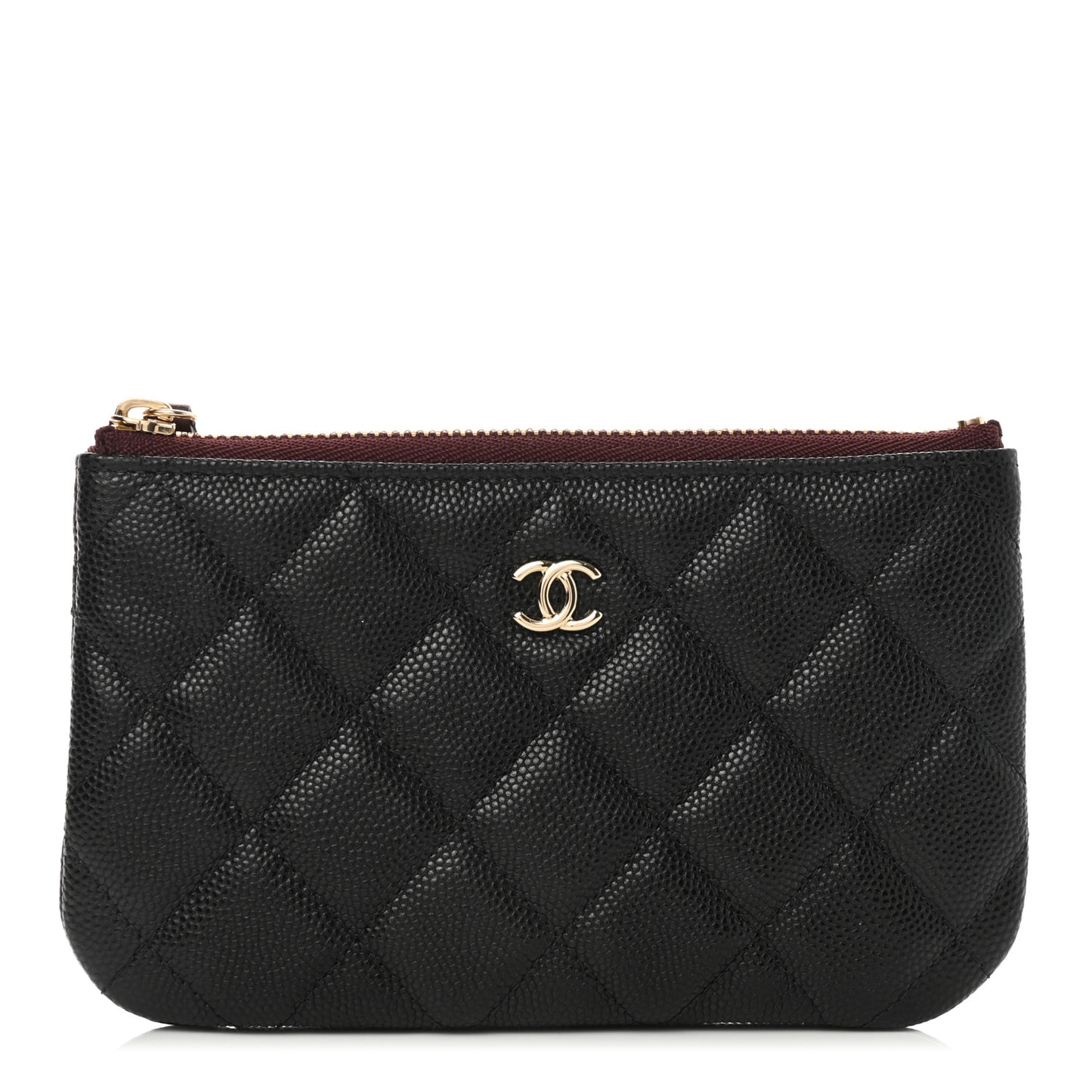 Caviar Quilted Small Cosmetic Case Black